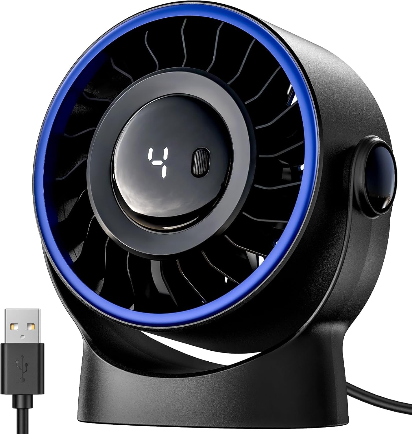 TurboCool Desk Fan with LED Battery Display