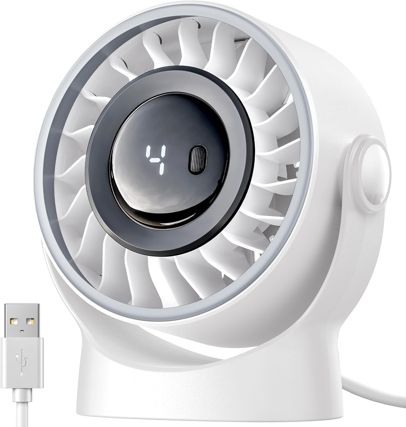 TurboCool Desk Fan with LED Battery Display