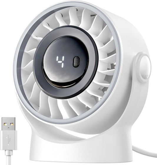 TurboCool Desk Fan with LED Battery Display