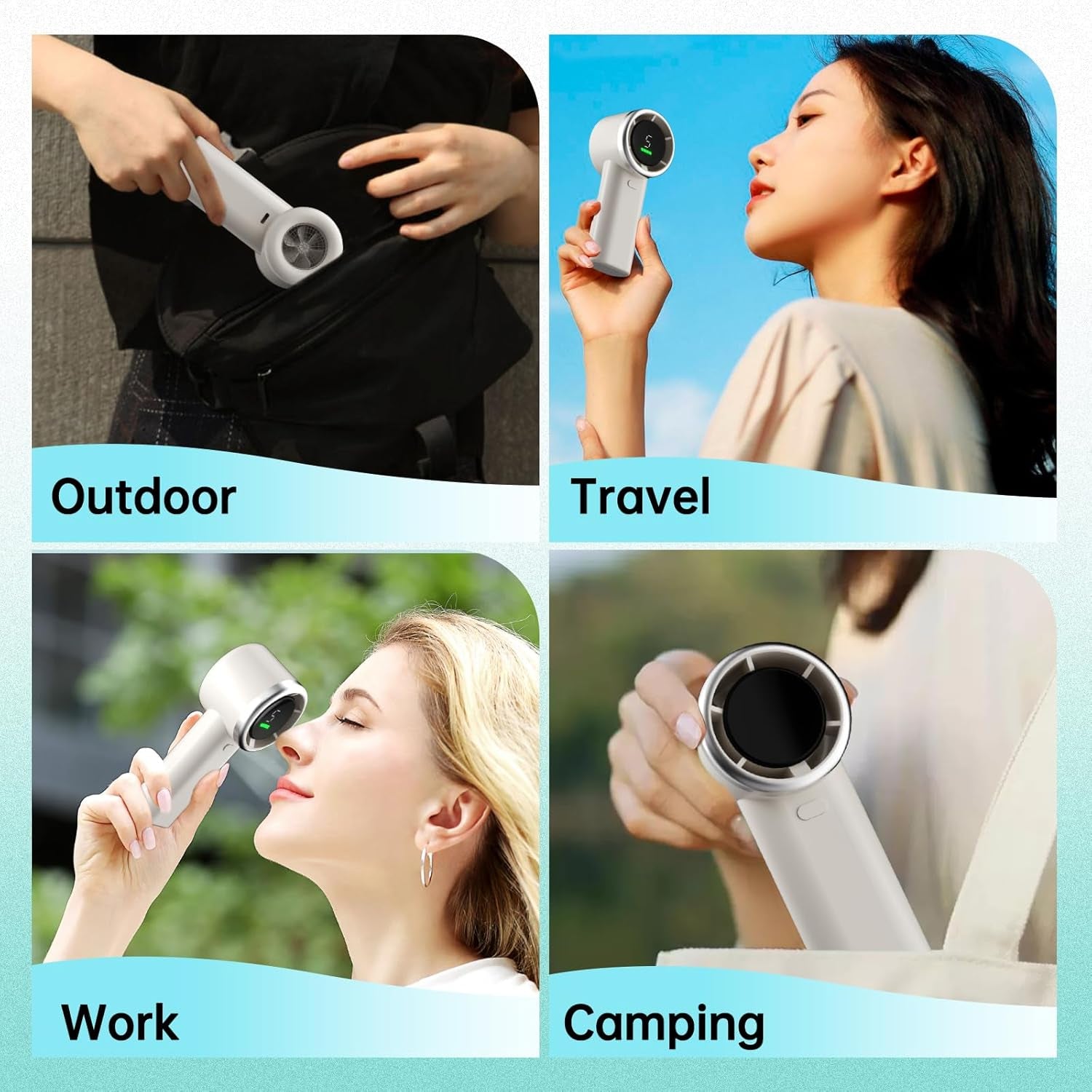 TurboCool Pro Mini Fan with LED Battery Display
