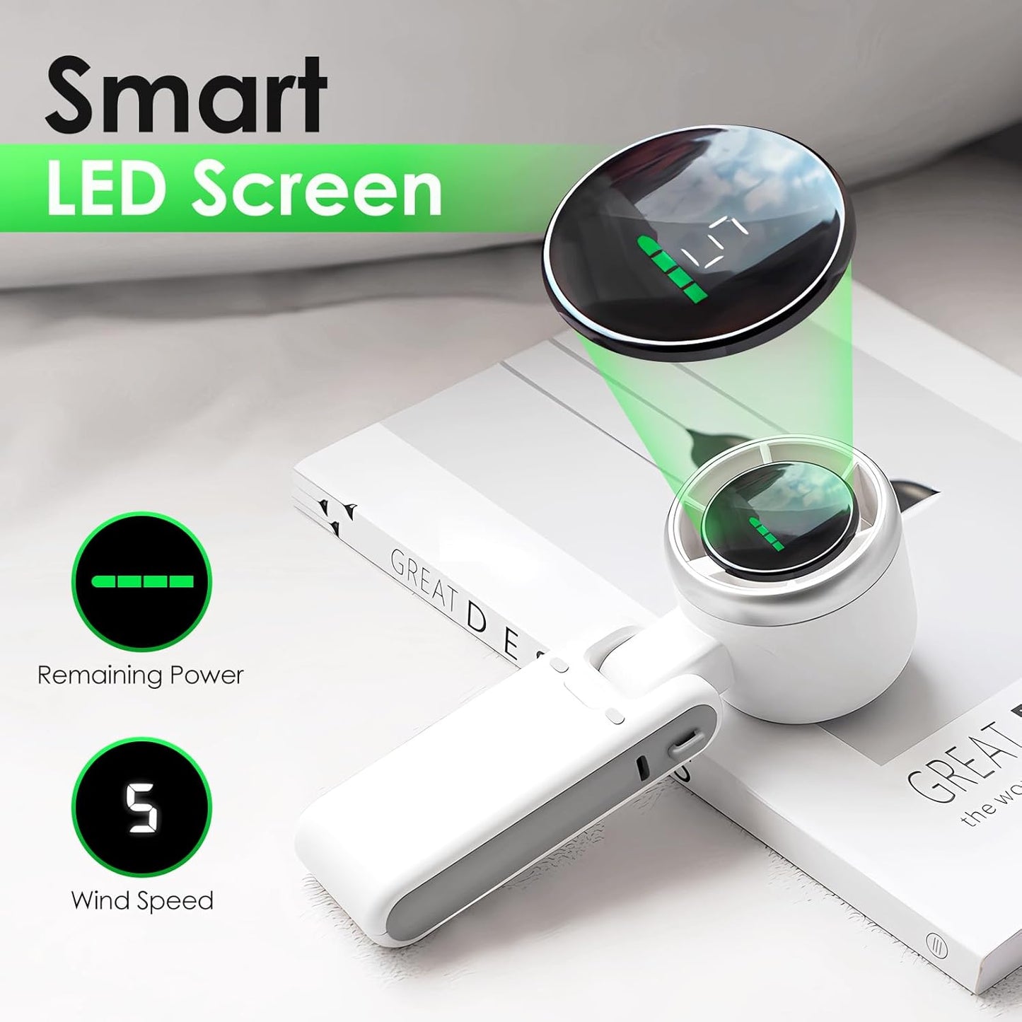 TurboCool 3-in-1 Foldable Mini Fan with LED Battery Display