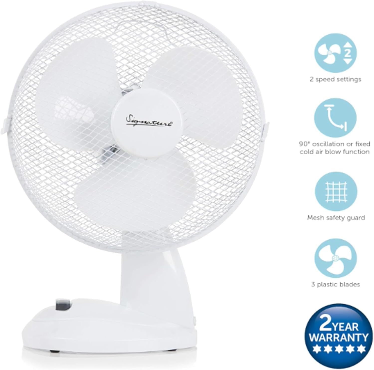 Solouma Essentials 9” Desk Fan with Oscillation