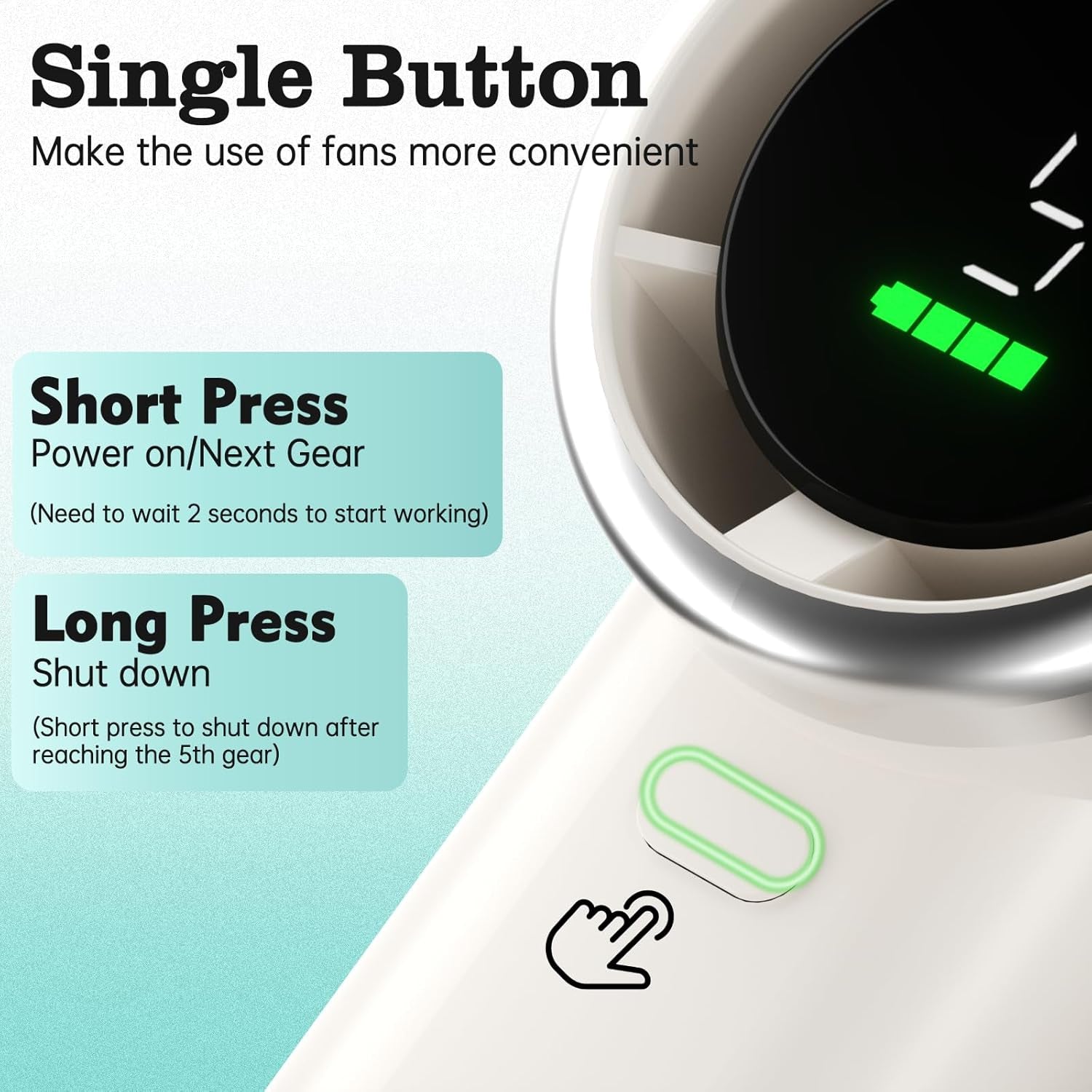 TurboCool Pro Mini Fan with LED Battery Display